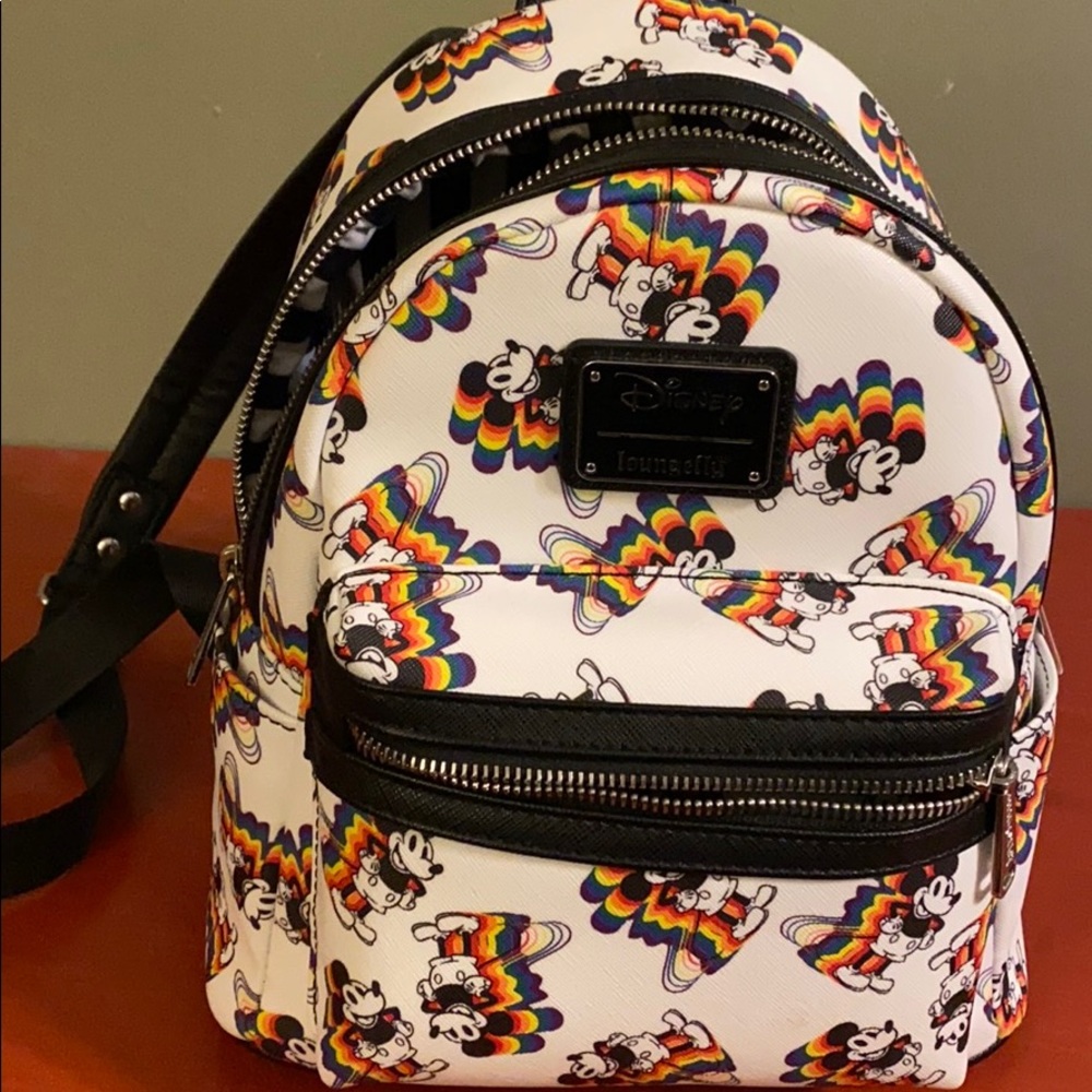 Loungelfy Mickey Mouse rainbow mini backpack